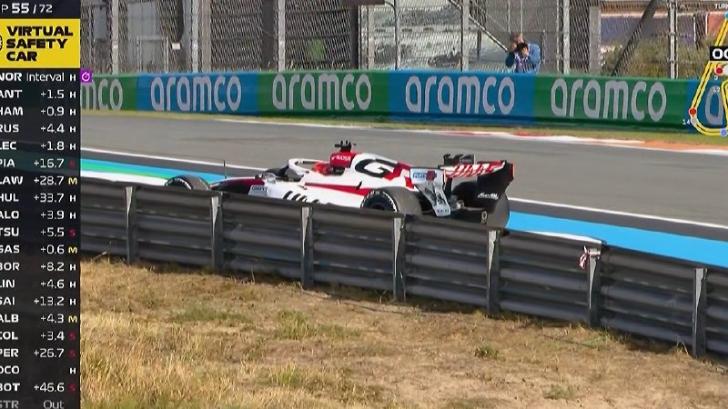 VSC из-за схода Окона — Ferrari ныряет в сдвоенный пит