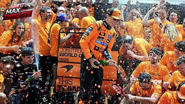 Команда McLaren празднует Кубок конструкторов в шампанском